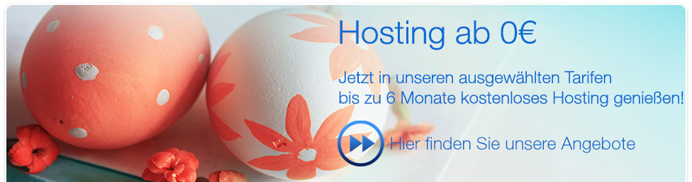Aktion im April: Hosting bis zu 6 Monate kostenlos!