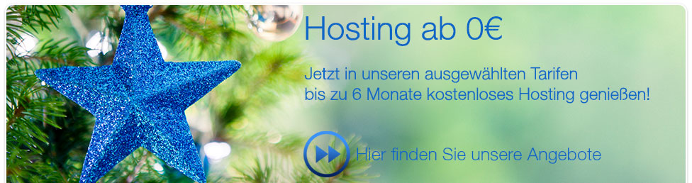 Aktion im Dezember: Hosting bis zu 6 Monate kostenlos!
