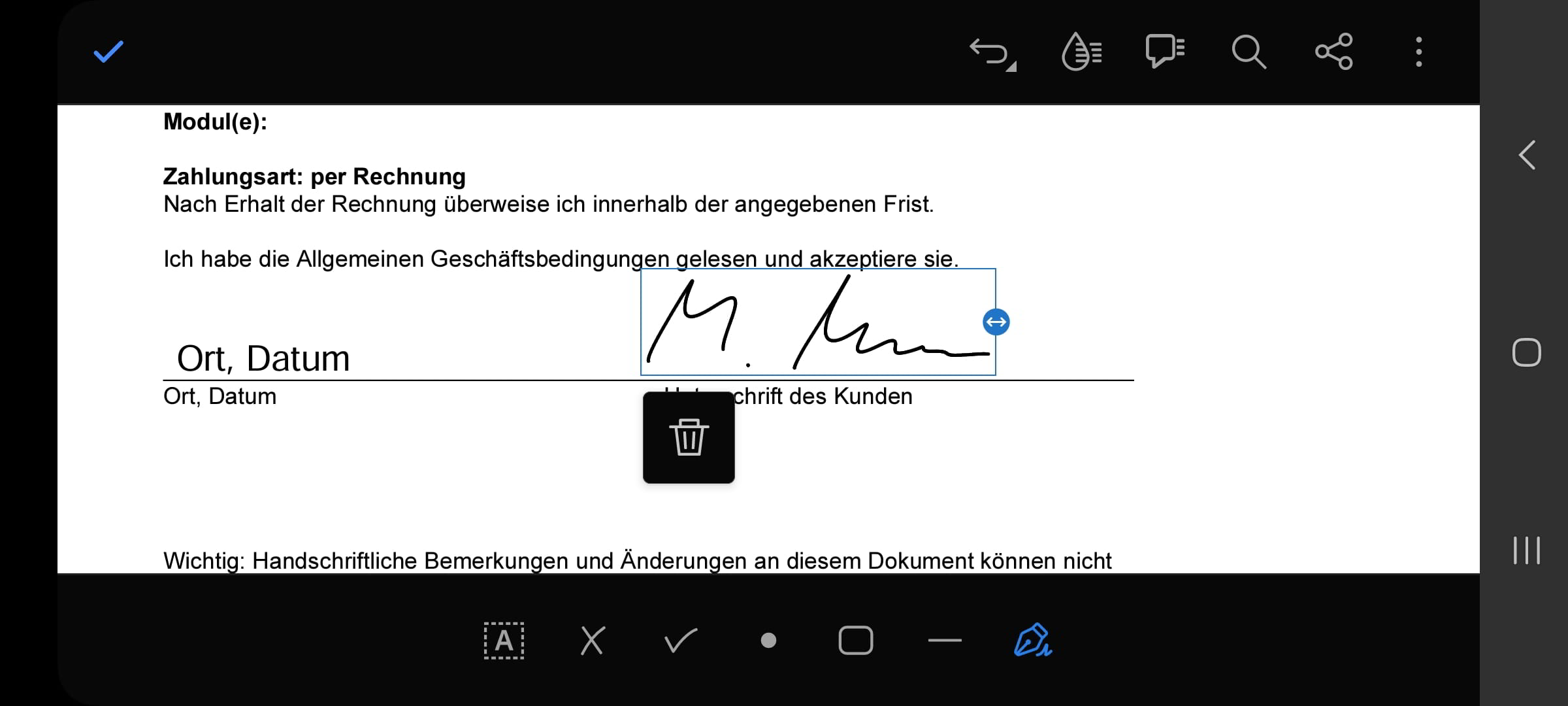 Dokument digital unterschreiben - In Mobile App signieren