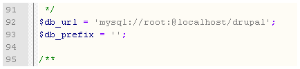 Drupal Installation settings.php Datei anpassen