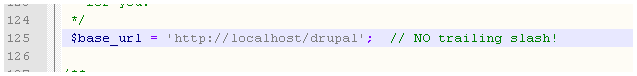 Drupal Installation Base URL anpassen