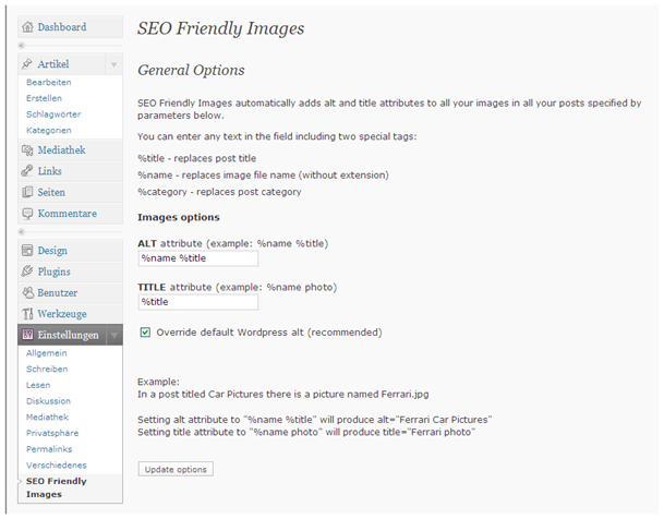 SEO friendly images WordPress