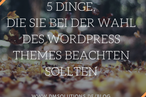 Diese 5 Dinge sollten Sie bei der Wahl Ihres WordPress Theme beachten