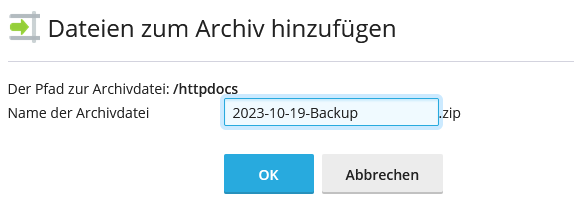 Backup benennen