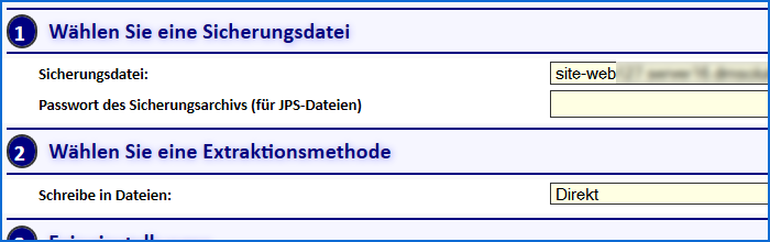 Joomla Backup rücksichern