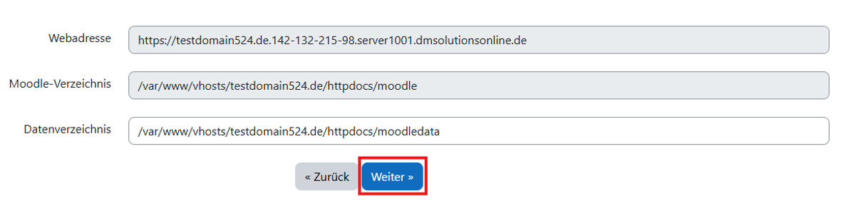 Moodle 5.1 Installationsanleitung - Moodle Systempfade festlegen