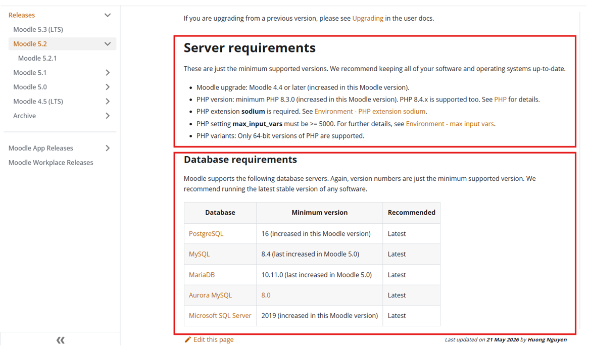 Moodle 5.1 Installationsanleitung - Übersicht Moodle Servervoraussetzungen