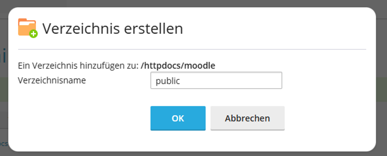 Moodle 5.1 Installationsanleitung - Moodle public Verzeichnis erstellen