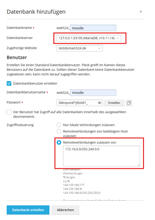 Moodle 5.1 Installationsanleitung - Moodle Datenbank konfigurieren