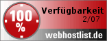 Verfügbarkeitsauszeichnung Webhostlist