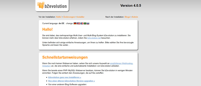 b2evolution installieren
