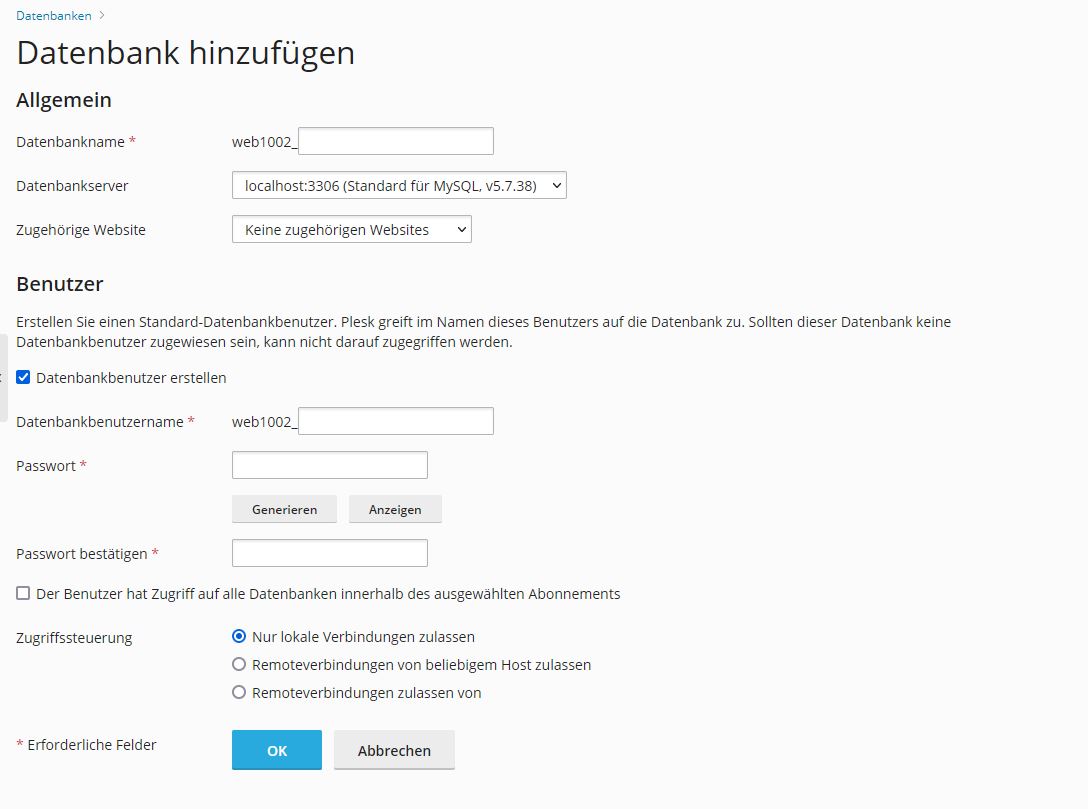 Contenido Installationsanleitung - Datenbank-anlegen