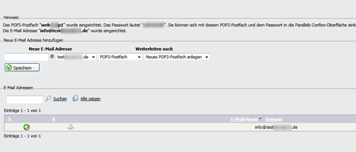 Postfach in Confixx einrichten