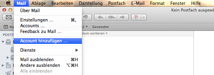 E-Mail Adresse in Apple Mail einrichten