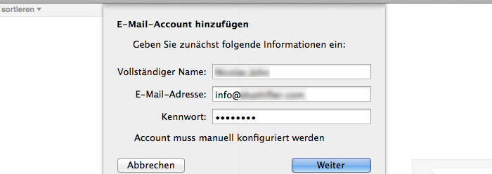 E-Mail Adresse in Apple Mail einrichten