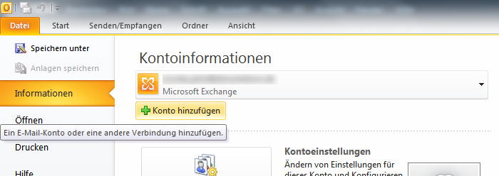 E-Mail Adresse in Outlook einrichten