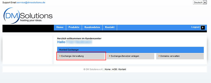 Hosted Exchange Verwaltung