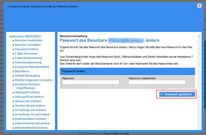 Exchange Passwort ändern