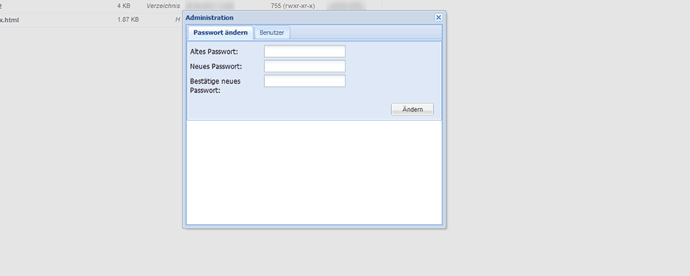 eXtplorer Passwort ändern