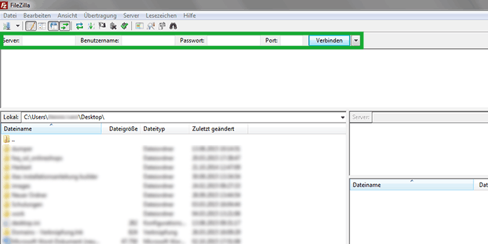 FileZilla Übersicht