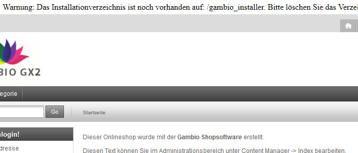 Gambio Installationsanleitung