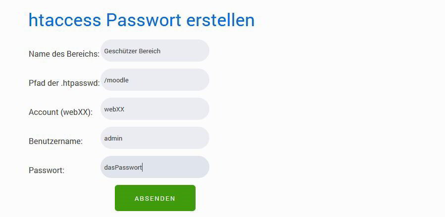 htaccess Code generieren lassen