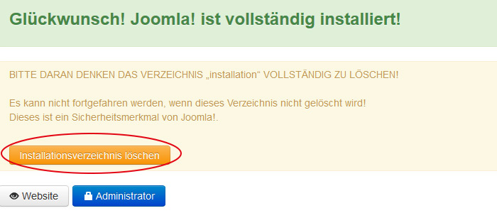 Joomla Installationsanleitung