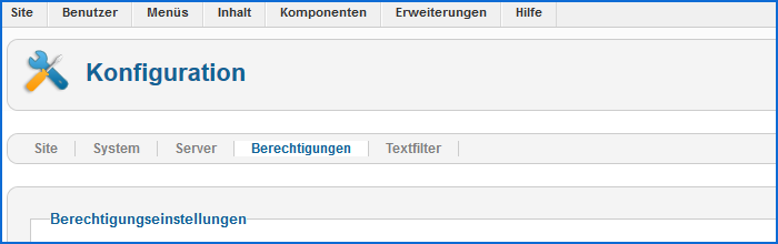 Joomla ACL - Globale Berechtigungen anpassen