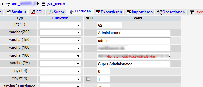 Joomla Password Reset