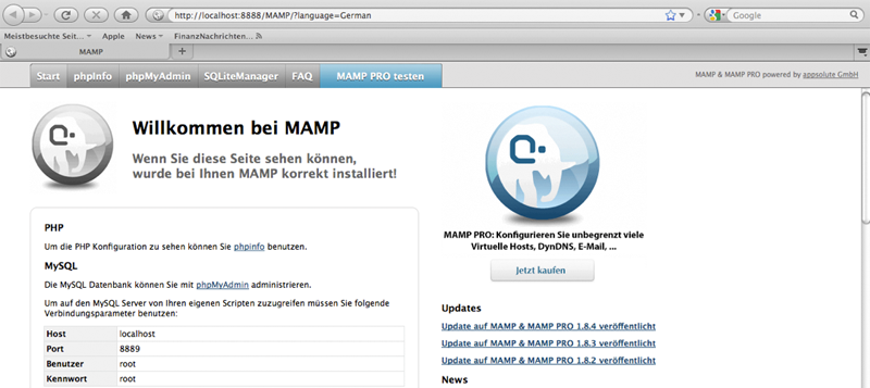 Joomla MAMP installieren