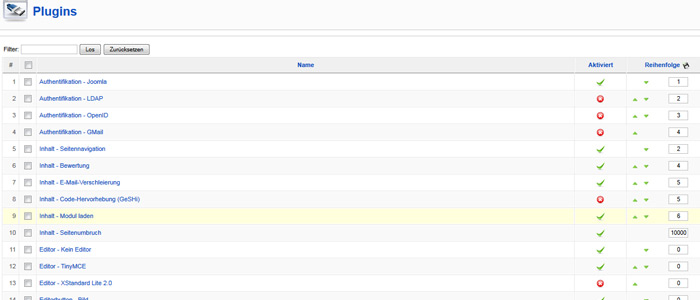 Joomal Modul in Content laden