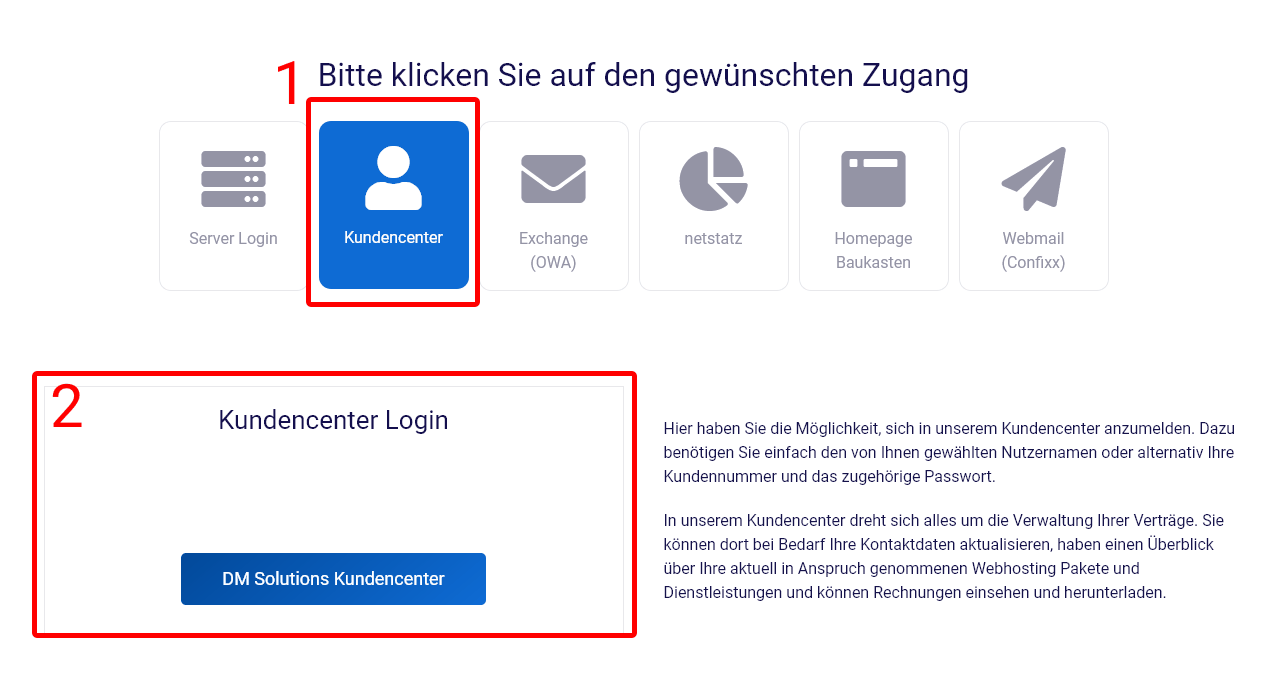 DM Solutions Login - Kundencenter Login