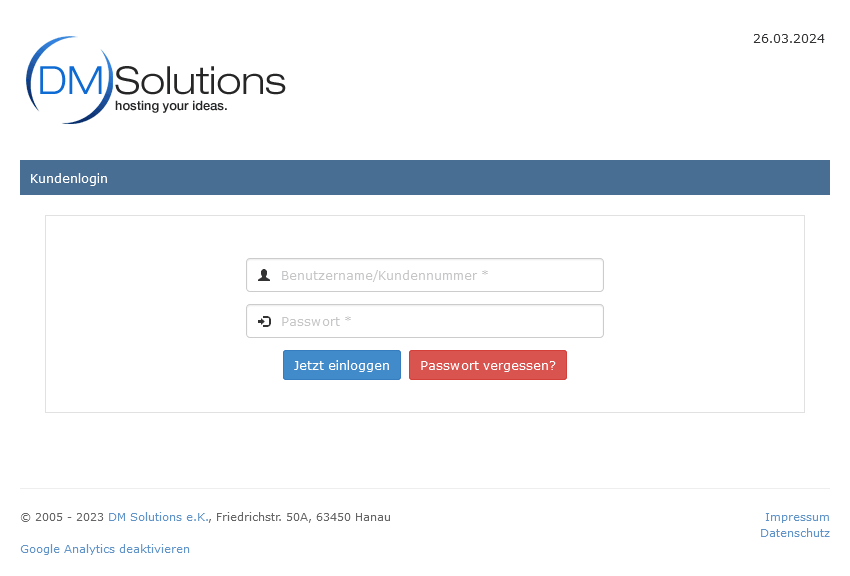 DM Solutions Login - Kundencenter Login