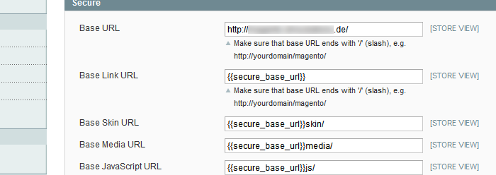 Magento Haupt URL ändern