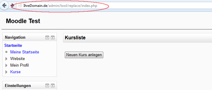 Moodle Tool öffnen