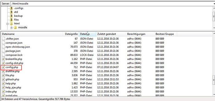 Moodle FTP verbinden