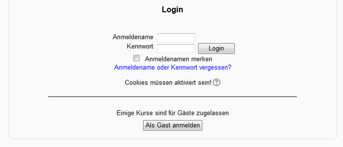 Moodle Login