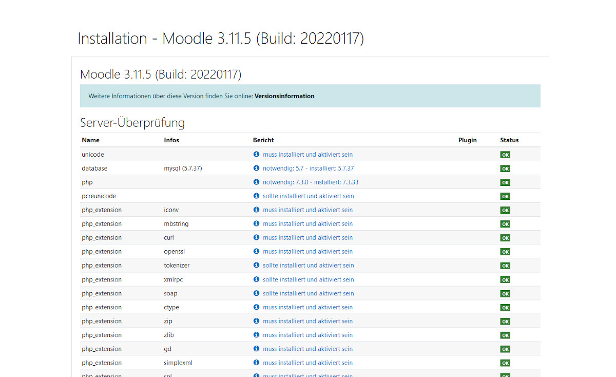Moodle Installation