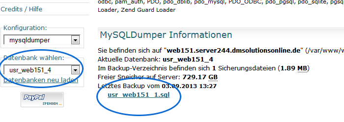 MySQLDumper Installation und Konfiguration