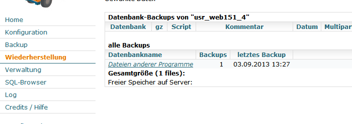 MySQLDumper Installation und Konfiguration