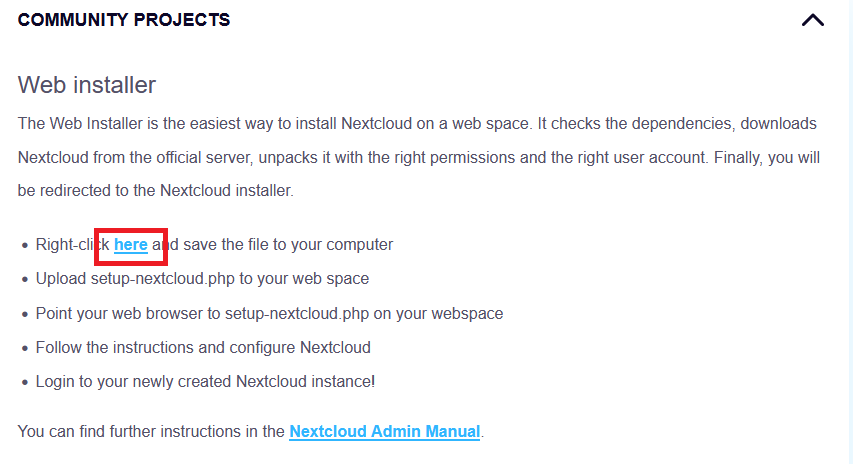 Nextcloud Web Installers