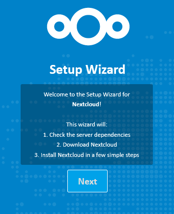 Nextcloud Setup Wizard