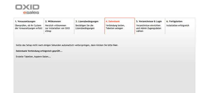 Oxid Datenbank