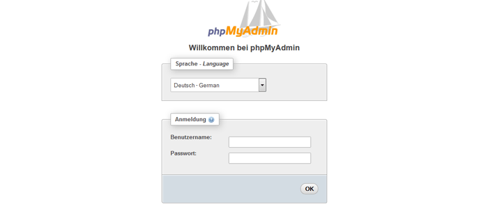 PhpMyAdmin Login