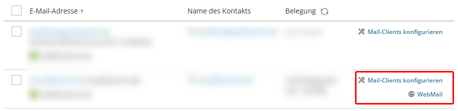 Plesk E-Mail Postfach öffnen