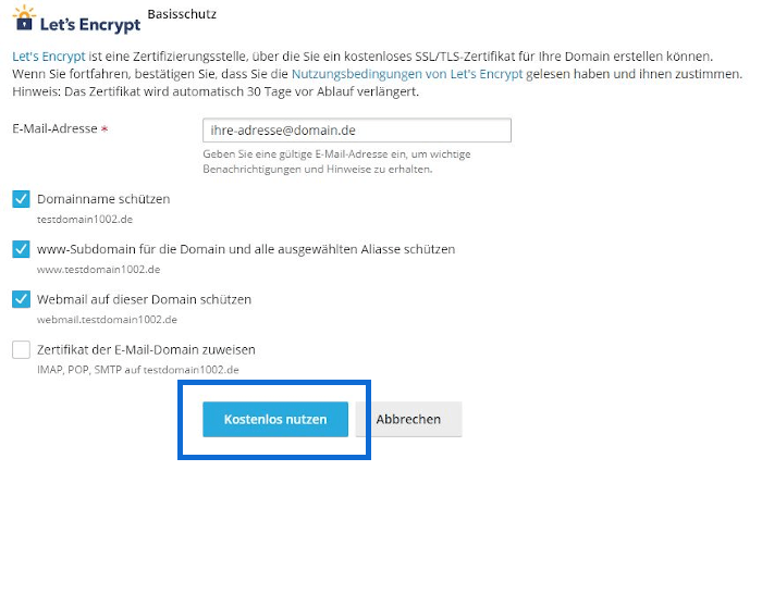 Plesk Obsidian 18 Let's Encrypt konfigurieren