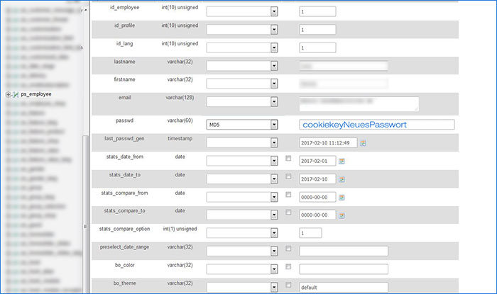 phpMyAdmin Passwort anpassen