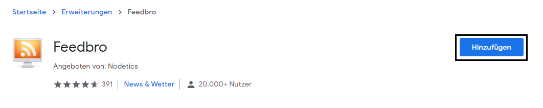 RSS Feed abonnieren - Chrome Erweiterung installieren
