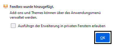 RSS Feed abonnieren - Firefox Erweiterung Installation abschließen