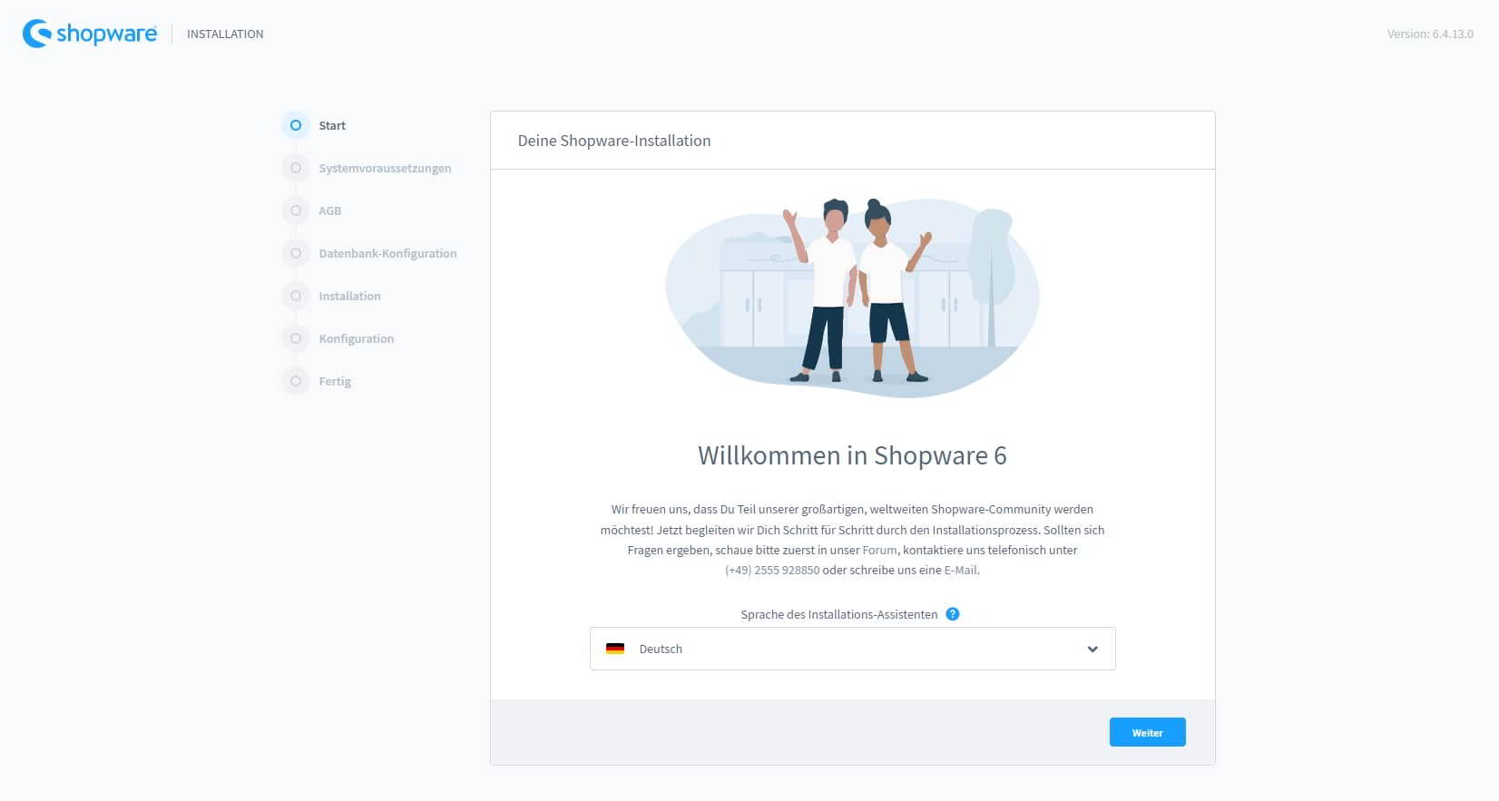 Shopware 6 Installationsanleitung - Setup starten